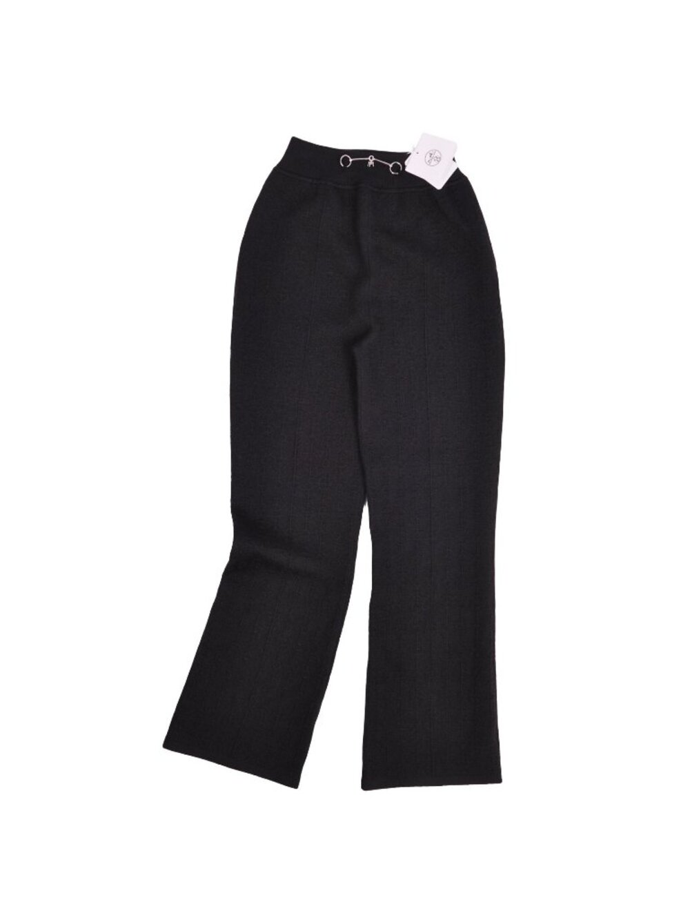Hermes Pants Knit Long Easy Chaine D'ancre Cashmere Silk Black 36